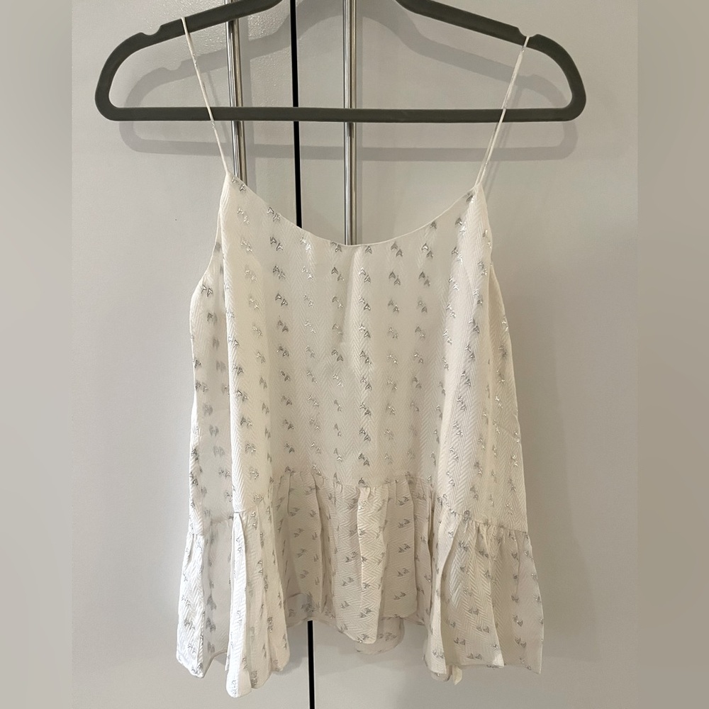 Club Monaco Silk Blend Peplum Top